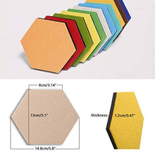 Load image into Gallery viewer, VANCORE Felt Tile Board Hexagon Push Pin Board for Wall Decor Self Adhesive Wall Bulletin Boards for Notes,Pictures,Photos,Memo, Office and Home Decor 5.1x5.8In, 8 Pcs/set