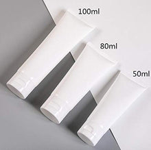 Load image into Gallery viewer, 12 PCS 100ML 3.4OZ White Plastic Soft Squeeze Hose Bottle Cosmetic Facial Care Tolietry Packing Vial Container with Flip Cap Cream Lotion Sample Dispense Tube for Travel Home Use