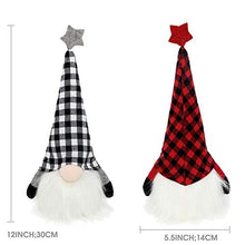Load image into Gallery viewer, S-DEAL Christmas Gnome Plush Scandinavian Light Tomte Buffalo Nordic Figurine Swedish Yule Santa Holiday Decorations Winter Table Ornament, 12 Inches Tall Set of 2