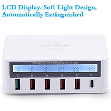Load image into Gallery viewer, Multiport USB Charging Station,100W 6 Port USB Fast Charging Station hub Fast Charging QC3.0 and PD Fast Chargers Apply to iPhone iPad Samsung Kindle Tablet Bluetooth earplugs