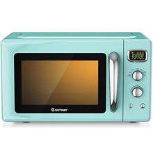 Load image into Gallery viewer, COSTWAY Retro Countertop Microwave Oven, 0.9Cu.ft, 900W Microwave Oven, with 5 Micro Power, Defrost & Auto Cooking Function, LED Display, Glass Turntable and Viewing Window, Child Lock