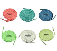 Load image into Gallery viewer, 6 Packs Luminous Shoelace Athletic Sport Flat Shoe Laces Glow In The Dark Night