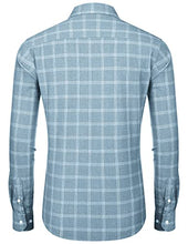 Load image into Gallery viewer, Tinkwell Men's Casual Dress Shirt Button Down Shirts Long Sleeve Plaid Work Shirt Blue S
