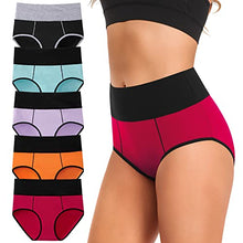 Load image into Gallery viewer, High Waisted Womens Underwear Cotton Plus Size Full Coverage Soft Breathable No Muffin Top Briefs Panties for Women
