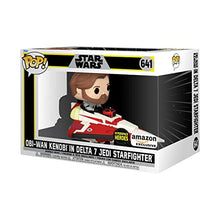 Load image into Gallery viewer, Funko Pop! Ride Super Deluxe: Star Wars Hyperspace Heroes - OBI-Wan Kenobi in Delta 7 Jedi Starfighter, Amazon Exclusive