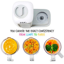 Load image into Gallery viewer, EVLA'S Double Baby Food Maker, Food Processor with 2 Steaming Baskets, Blender, Grinder, Steamer, Cooks & Blends Healthy Homemade Baby Food in Minutes, Touch Screen Control, with 6 reusable food pouches, White