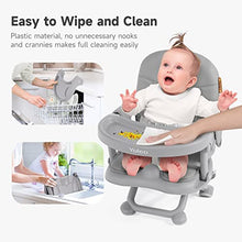 Load image into Gallery viewer, YOLEO High Chair for Toddlers Folding Compact Portable Booster Seat Babies/Kids Chair on Chair for Dining Table Camping (Grey)