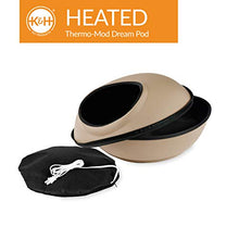 Load image into Gallery viewer, K&H PET PRODUCTS Thermo-Mod Dream Pod Heated Pet Bed 22 Inches Tan/Black
