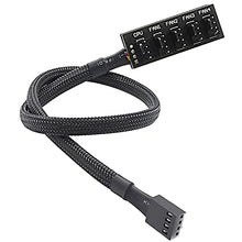 Load image into Gallery viewer, ThreeBulls PWM Fan Hub, PC CPU Cooling 4 PIN/3PIN Fan Power Cable Hub Splitter Adapter Sleeved PWM Case Fan Splitter for 12V Desktop Computer Cooler Case Fans 1 to 5 Way (15.7 Inch)
