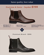Load image into Gallery viewer, Dunross & Sons Jayden Espresso Brown Chelsea Boots for Men, Ankle Boots – Men’s Leather Dress Boots w/Padded Footbed – Luxury Dark Brown Leather Boots for Men