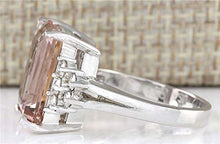 Load image into Gallery viewer, Zhiwen Chic Women Jewelry 925 Silver Natural Morganite & White Sapphire Wedding Ring Size 6-10 (US Code 7)