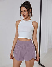 Load image into Gallery viewer, BMJL Women's Running Shorts Elastic High Waisted Shorts Pocket Sporty Workout Shorts Quick Dry Athletic Shorts Pants(L,Purple)