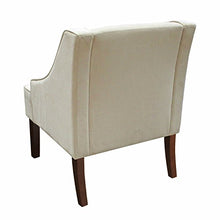 Load image into Gallery viewer, HomePop Velvet Swoop Arm Accent Chair, Cream