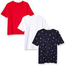 Load image into Gallery viewer, Amazon Essentials Kids Boys Short-Sleeve T-Shirts, 3-Pack Star/Red/White, X-Large