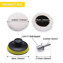 Load image into Gallery viewer, SPTA Wool Cutting Pad, Wool Buffing Polishing Pad Set, 7Pcs 3Inch (80mm) Wool Buffing Wheel for Drill Lambs Wool Hook and Loop for Compound Cutting & Polishing for Car Polisher