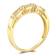 Load image into Gallery viewer, 14k REAL Yellow Gold SOLID Wedding Engagement Ring and Wedding Band 2 Piece Set - Size 7