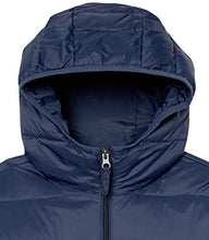 Load image into Gallery viewer, Amazon Essentials Women's Lightweight Long-Sleeve Full-Zip Water-Resistant Packable Hooded Puffer Coat, Navy, Medium
