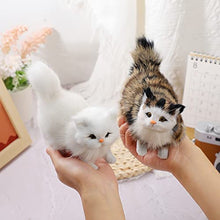 Load image into Gallery viewer, Zhanmai 2 Pcs Simulation Cat Toys Plush Simulation Animal Models Cat Plush Tabby Cat Realistic Stuffed Cat Ragdoll Gift for Kid,Women Plush Cat for Home Office Desktop Decoration