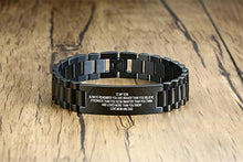 Load image into Gallery viewer, Stainless Steel To My Son Love Dad Courage Inspirational Wristband Link Bracelets, Graduation Birthday Gifts to Son
