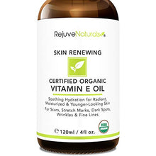 Load image into Gallery viewer, Vitamin E Oil - 100% All Natural & USDA Organic (LARGE 4oz Bottle) Visibly Reduce the Look of Scars, Stretch Marks, Dark Spots & Wrinkles for Hydrated & Youthful Skin. Face & Body Moisturizer