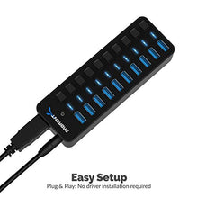 Load image into Gallery viewer, Sabrent 10-Port 60W USB 3.0 Hub + Mini Travel 2.4GHz Wireless Mouse with Nano Receiver