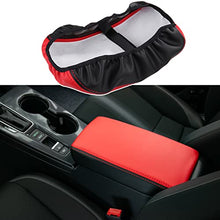 Load image into Gallery viewer, CKE for 11th Gen Civic Leather Auto Armrest Cover Protector Center Console Box Seat Cover for Honda Civic 2022 Accessories Sedan Hatchback - Red and Black (Red line)