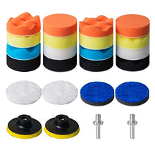 Load image into Gallery viewer, STUHAD 3-Inch Polishing Pad Kit, 24pcs Sponge Buffing Pads for Car Foam Drill, Drill Buffer Attachment for Waxing, Polishing, Sealing Glaze