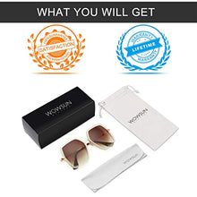 Load image into Gallery viewer, WOWSUN Oversized Big Fashion Sunglasses For Women Irregular Fashion Shades (Clear Sparkling Frame - Brown Gradient Lens, 65)