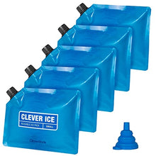 Load image into Gallery viewer, CleverMade Reusable Ice Pack - Long Lasting Cold Freezer Packs for Insulated Coolers & Lunch Bags - Add Water & Freeze - Clever Ice - No Ice Needed - Size Small - Set of 5