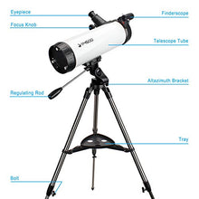 Load image into Gallery viewer, Telescope 114AZ Professional Reflector Telescope - Telescope for Beginners - Fully-Coated Glass Optics - Comes with Cellphone Adapter(1.5X Barlow Lens in it) & 1.25 Inch 13% T Moon Filter