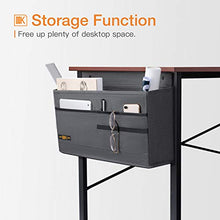 Load image into Gallery viewer, ODK Computer Writing Desk 39 inch, Sturdy Home Office Table, Work Desk with A Storage Bag and Headphone Hook, Teak