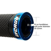 Load image into Gallery viewer, LYCAON Bike Handlebar Grips, Non-Slip-Rubber Adjustable Bicycle Handle Grip with Aluminum Lock, Bike Grips for Mountain Road Foldable Bike MTB BMX with End Caps (Blue, General End Caps)