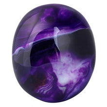 Load image into Gallery viewer, rockcloud Irregular Polished Purple Agate Palm Stones Worry Stones Pebble Healing Crystal with Velvet Bag