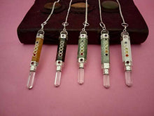 Load image into Gallery viewer, FASHIONZAADI Crystal Wand Pendulum Set Clear Quartz, Rose Quartz, Tiger Eye, Amethyst, Black Tourmaline for Chakra Healing Divination and Dowsing Stone Dowser Meditation Size 3-3.5 inch