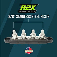 Load image into Gallery viewer, 4 Post Power Distribution Block Bus Bar Pair with Cover - Made in The USA - 250 Amp Rating - Marine, Automotive, and Solar Wiring (3/8)