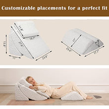 Load image into Gallery viewer, Betterhood 5pcs Orthopedic Bed Wedge Pillow Set, Adjustable Memory Foam Pillows, Post Surgery Foam for Back Support, Neck and Leg Pain Relief, Acid Reflux, Snoring for Sleeping, Sitting Pillow