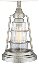 Load image into Gallery viewer, Fisher Nautical Table Lamp with Nightlight Antique LED Edison Bulb Galvanized Metal Cage Drum Shade for Living Room Bedroom - Franklin Iron Works