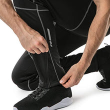 Load image into Gallery viewer, TSLA Men's Windproof Cycling Thermal Fleece Winter Pants Running Hiking Cold Active Bottoms Sweats, Cycling Windpants(ykb01) - Black & Grey, X-Large (Waist 35.5-38 Inch)
