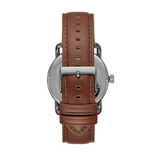 Load image into Gallery viewer, Fossil Men's Copeland Quartz Stainless Steel and Leather Three-Hand Watch, Color: Smoke, Brown (Model: FS5664)