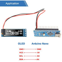 Load image into Gallery viewer, 5 Pieces I2C Display Module 0.91 Inch I2C OLED Display Module I2C OLED Screen Driver DC 3.3V~5V (White Display Color)