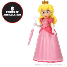 Load image into Gallery viewer, The Super Mario Bros. Movie - 5 Inch Action Figure Series 1 – Princess Peach Figure with Umbrella Accessory
