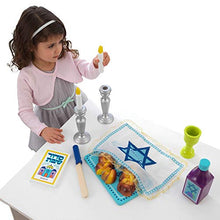 Load image into Gallery viewer, KidKraft 21-Piece Wooden Shabbat Set with Sliceable Challah Bread - Religious Toys, Jewish Holiday Toys, Gift for Ages 3+