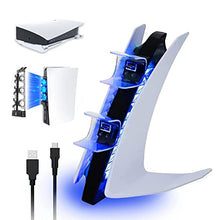 Load image into Gallery viewer, NexiGo PS5 Accessories Holiday Bundle, DualSense Controller Charger Special Edition, PS5 Cooling Fan with LED Light, Horizontal Stand for Disc & Digital Edition