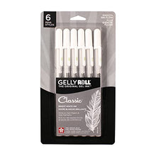Load image into Gallery viewer, SAKURA Gelly Roll Classic Gel Pens, Opaque White Ink, Ass't Tips 05/08/10, 6 PK 57461