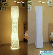 Load image into Gallery viewer, LEONC Design 61'' Creative LED Floor Lamp, Softlighting Minimalist Modern Contemporary with Fabric Shade & 2 Bulbs Floor Lamps for Living Room Bedroom Warm Atmosphere(Tyvek Dupont 10 x 10 x 61 inch)