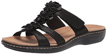 Load image into Gallery viewer, Clarks womens Laurieann Judi Flat Sandal, Black Synthetic/Leather Combi, 7.5 US