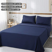 Load image into Gallery viewer, Abakan Full Bed Sheet Set Extra Soft 1800 Thread Count Silky Smooth Microfiber Hotel Luxurious Premium Cooling Sheet Breathable, Wrinkle, Fade Resistant Deep Pocket - 4 Piece (Full, Navy Blue)