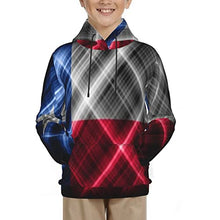Load image into Gallery viewer, Texas state Flag Print Hoodies Kids 3D Print Sweatshirts Long Sleeve Pullover Hoodies with Pocket for Teen Boys and Girls Black