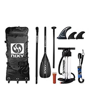 Load image into Gallery viewer, NIXY Newport Paddle Board All Around Inflatable SUP 10'6" x 33” x 6” Ultra-Light Stand Up Paddleboard Built with Dual Layer Woven Drop Stitch Includes Carbon Hybrid Paddle, Pump, Bag & More (Aqua)