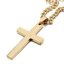 Load image into Gallery viewer, Riveting Jewelry 14K Gold Chain Style Cross Pendant Necklace Solid Clasp for Men,Women,Teens Thin for Charms Miami Cuban Link Diamond Cut (18)